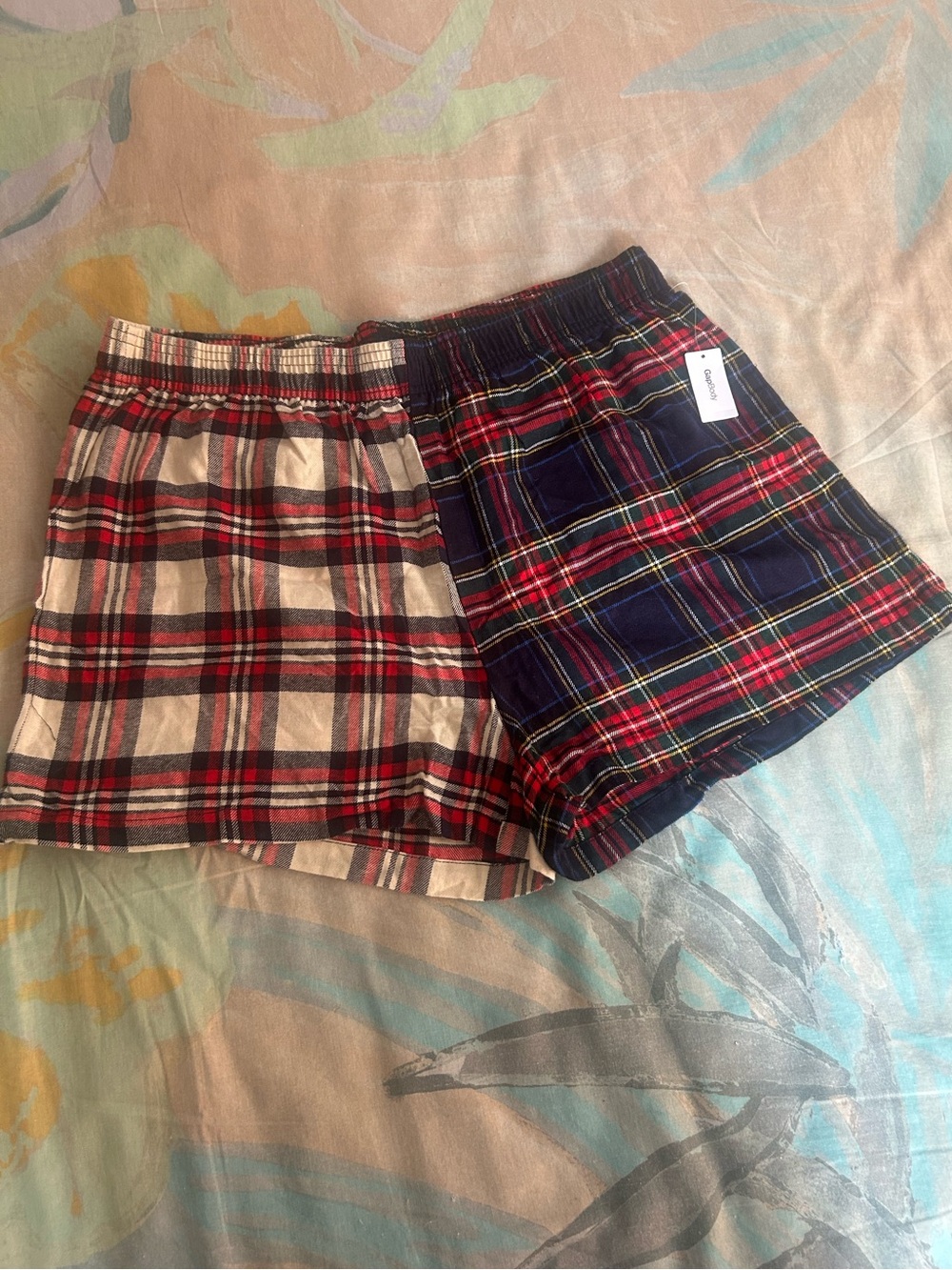 Gap Body • Two-Tone Plaid Flannel Boxer Shorts NWT